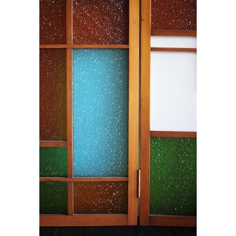 アールデコデザイン 色ガラス衝立 結界　Y025 