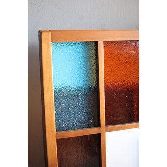 アールデコデザイン 色ガラス衝立 結界　Y025 