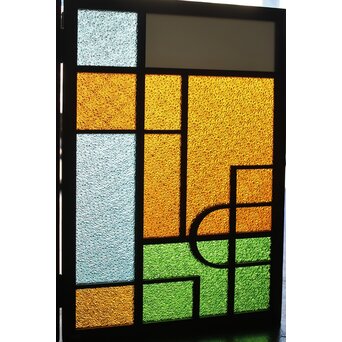 アールデコデザイン 色ガラス衝立 結界　Y025 