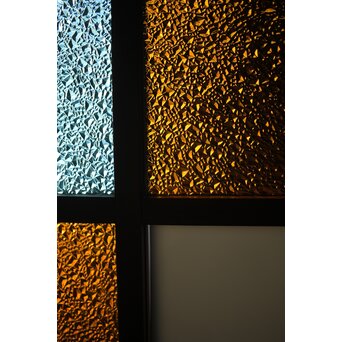 アールデコデザイン 色ガラス衝立 結界　Y025 