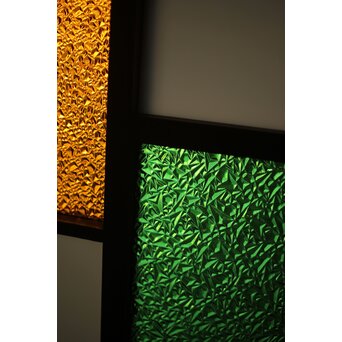 アールデコデザイン 色ガラス衝立 結界　Y025 