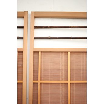 竹ひごと黒柿の夏戸/簀戸 4枚1組　F227 