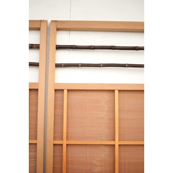 竹ひごと黒柿の夏戸/簀戸 4枚1組　F227 