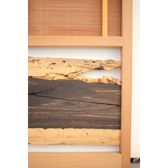 竹ひごと黒柿の夏戸/簀戸 4枚1組　F227 