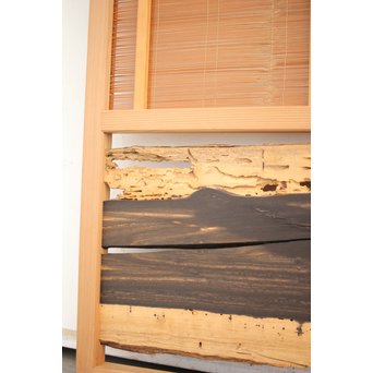 竹ひごと黒柿の夏戸/簀戸 4枚1組　F227 