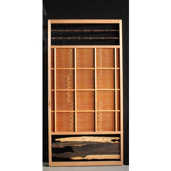 竹ひごと黒柿の夏戸/簀戸 4枚1組　F227 