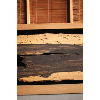 竹ひごと黒柿の夏戸/簀戸 4枚1組　F227 