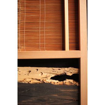 竹ひごと黒柿の夏戸/簀戸 4枚1組　F227 