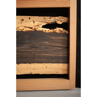 竹ひごと黒柿の夏戸/簀戸 4枚1組　F227 