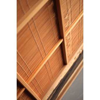 竹ひごと黒柿の夏戸/簀戸 4枚1組　F227 