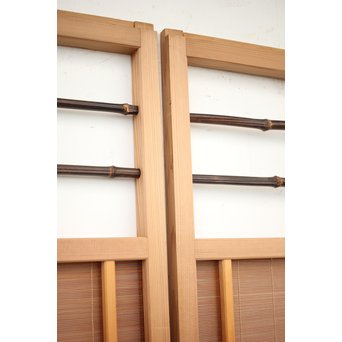 竹ひごと黒柿の夏戸/簀戸 4枚1組　F227 