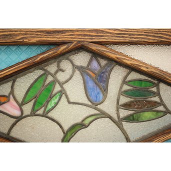 和製ステンドガラス 明り取り　2枚1組　GD1292 