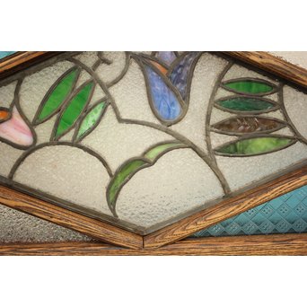 和製ステンドガラス 明り取り　2枚1組　GD1292 