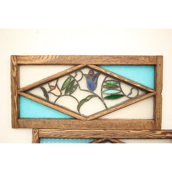 和製ステンドガラス 明り取り　2枚1組　GD1292 