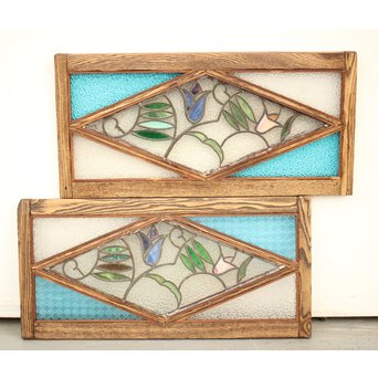 和製ステンドガラス 明り取り　2枚1組　GD1292 