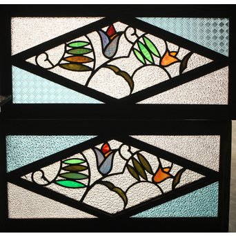 和製ステンドガラス 明り取り　2枚1組　GD1292 