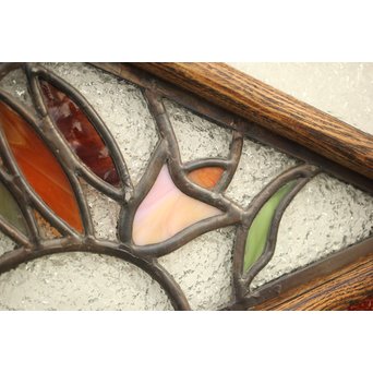 フルレストア 和製ステンドガラス 明り取り　2枚1組　GD1293 