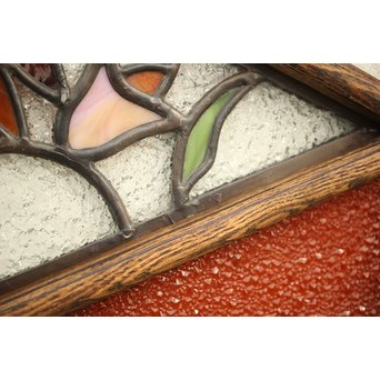 フルレストア 和製ステンドガラス 明り取り　2枚1組　GD1293 