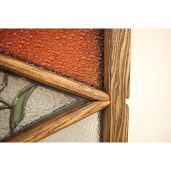 フルレストア 和製ステンドガラス 明り取り　2枚1組　GD1293 