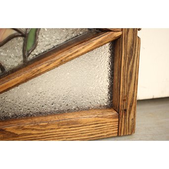 フルレストア 和製ステンドガラス 明り取り　2枚1組　GD1293 