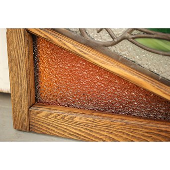 フルレストア 和製ステンドガラス 明り取り　2枚1組　GD1293 