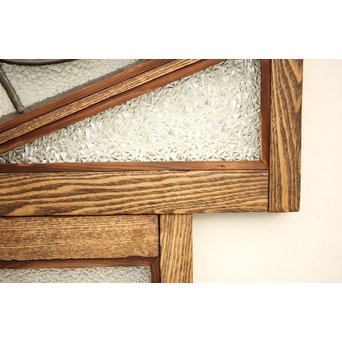 フルレストア 和製ステンドガラス 明り取り　2枚1組　GD1293 