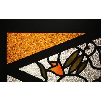 フルレストア 和製ステンドガラス 明り取り　2枚1組　GD1293 