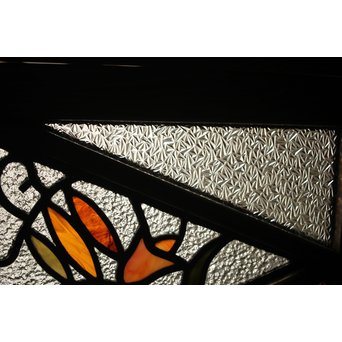 フルレストア 和製ステンドガラス 明り取り　2枚1組　GD1293 