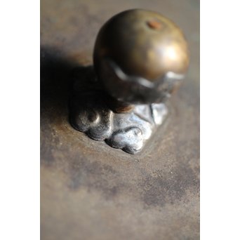 能登川亀文堂 波千鳥提手 楼閣山水銀象嵌丸形鉄瓶 湯沸　M216 