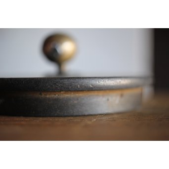 能登川亀文堂 波千鳥提手 楼閣山水銀象嵌丸形鉄瓶 湯沸　M216 