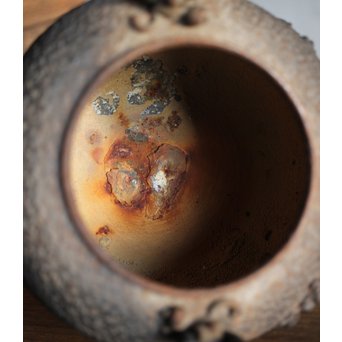 能登川亀文堂 波千鳥提手 楼閣山水銀象嵌丸形鉄瓶 湯沸　M216 