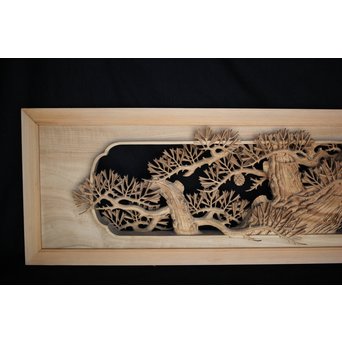 超絶深彫 松木彫欄間　R0001Y 