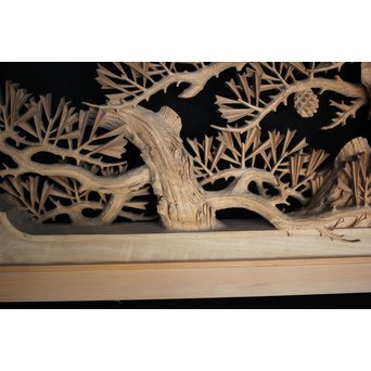 超絶深彫 松木彫欄間　R0001Y 