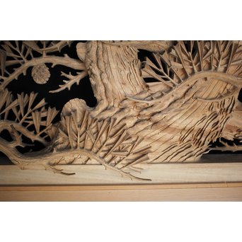 超絶深彫 松木彫欄間　R0001Y 