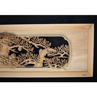 超絶深彫 松木彫欄間　R0001Y 