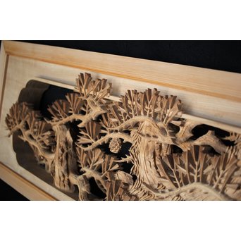 超絶深彫 松木彫欄間　R0001Y 