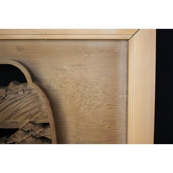 深彫 楼閣木彫欄間 2枚1組　R0002YD 