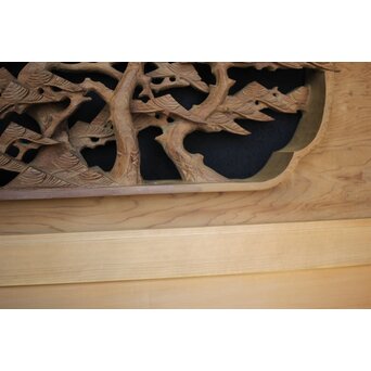 深彫 楼閣木彫欄間 2枚1組　R0002YD 