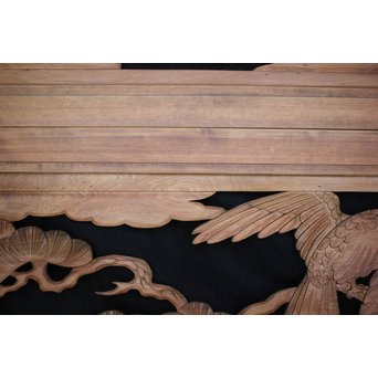 鷹松 木彫欄間 2枚1組　R0005 