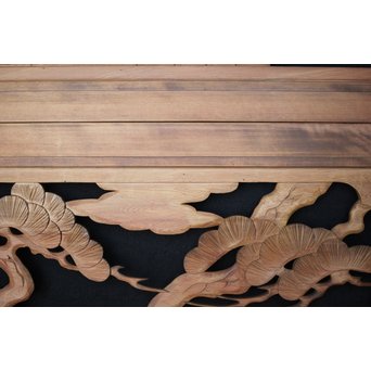 鷹松 木彫欄間 2枚1組　R0005 