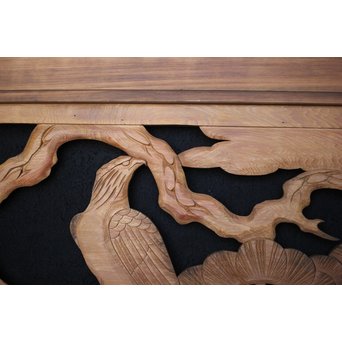 鷹松 木彫欄間 2枚1組　R0005 