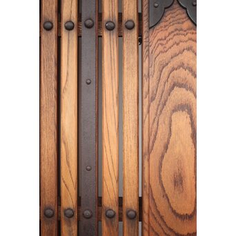 肉厚鉄金具 総欅格子蔵戸　W995Y 