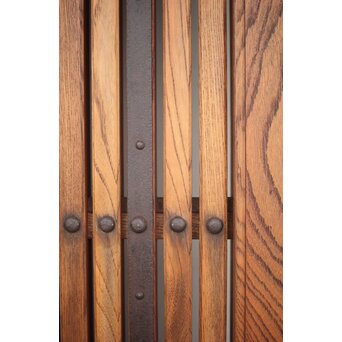 肉厚鉄金具 総欅格子蔵戸　W995Y 