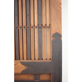 肉厚鉄金具 総欅格子蔵戸　W995Y 