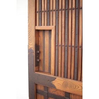 肉厚鉄金具 総欅格子蔵戸　W995Y 