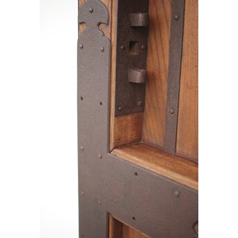 肉厚鉄金具 総欅格子蔵戸　W995Y 