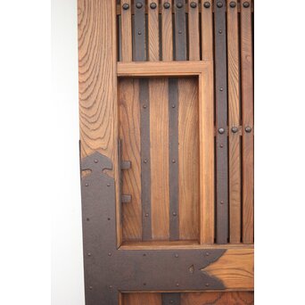 肉厚鉄金具 総欅格子蔵戸　W995Y 