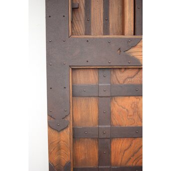 肉厚鉄金具 総欅格子蔵戸　W995Y 