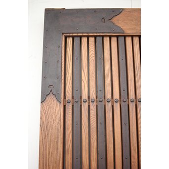 肉厚鉄金具 総欅格子蔵戸　W995Y 