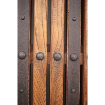 肉厚鉄金具 総欅格子蔵戸　W995Y 